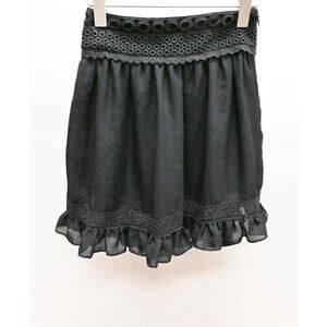 McQ Alexander McQueen | Black Ruffle hem Skirt | Size 38 Approx. US 4